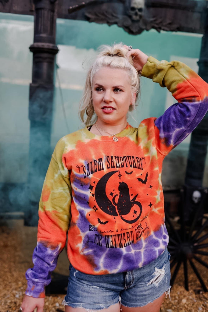 Salem Sanctuary Orange Moon Tie Dye Sweatshirt