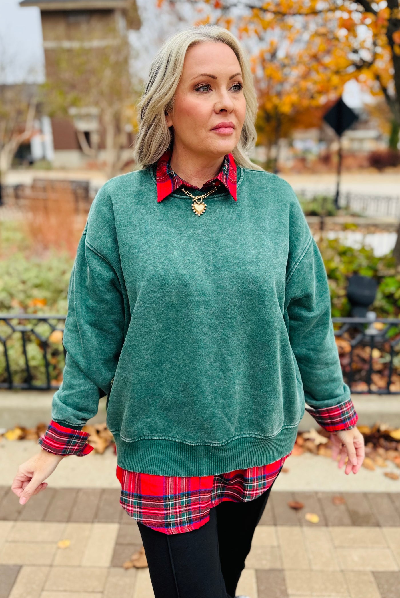 Acid Oversized Fleece Pullover - Dark Green