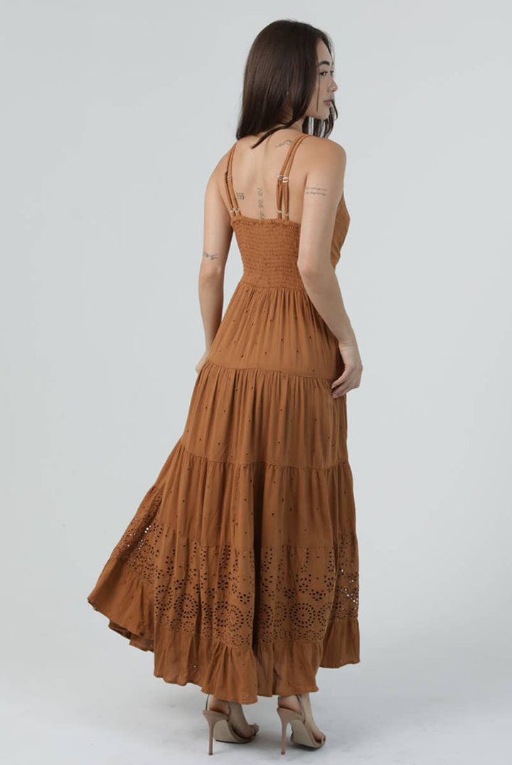 Desert Copper Bloom Maxi Dress
