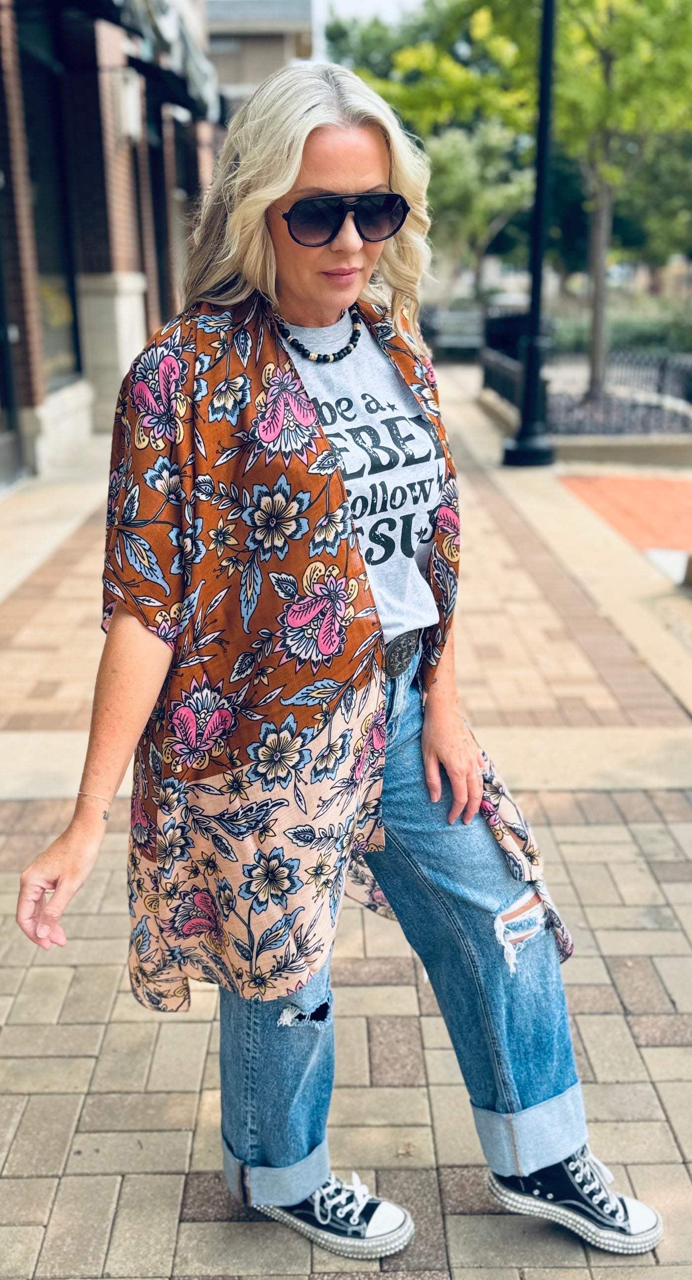 Fall Garden Floral Kimono
