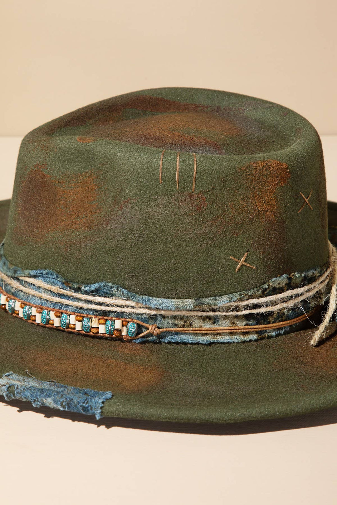 Olive Vintage Shapeable Cowgirl Hat