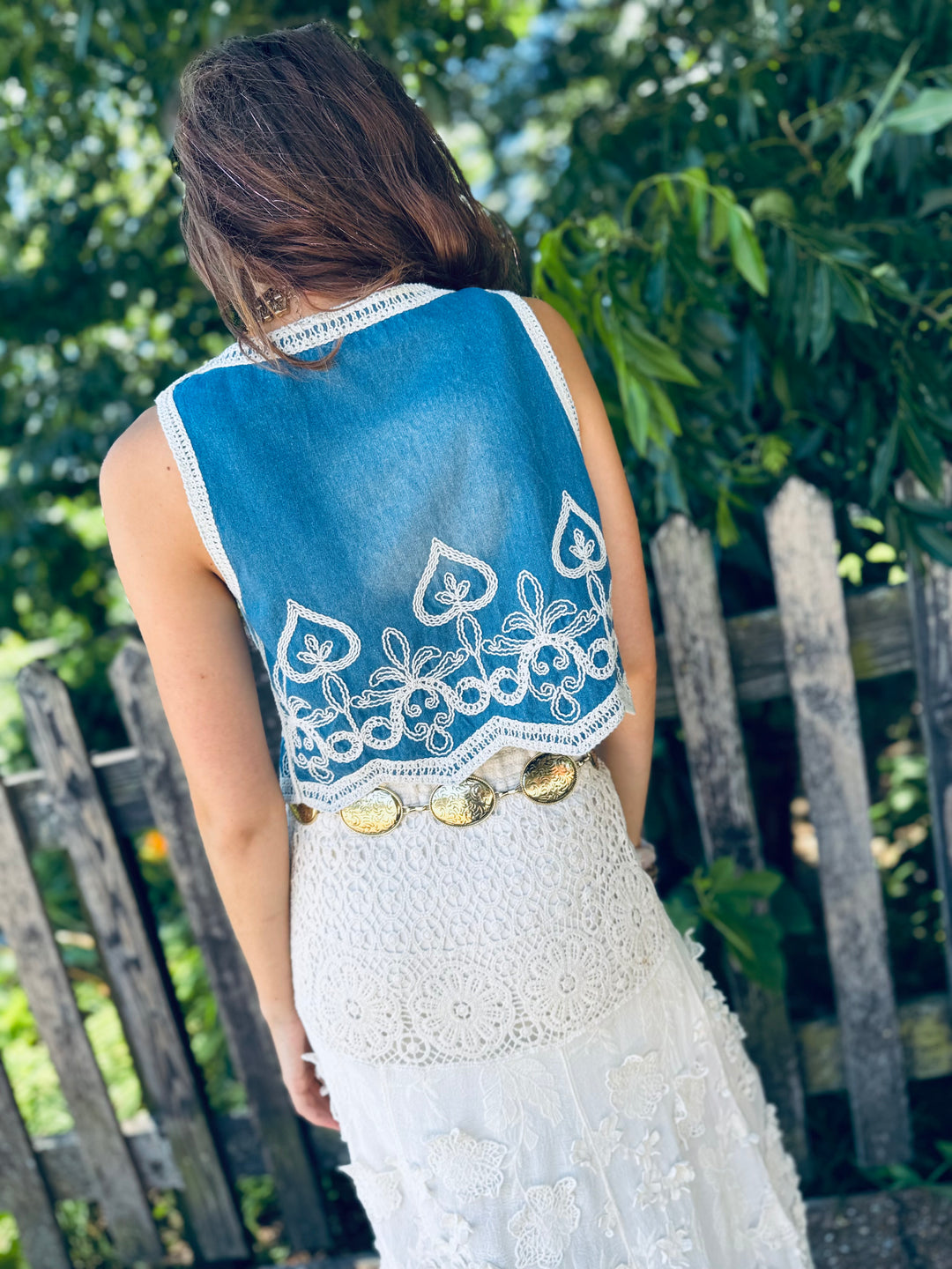 Denim Diva Embroidered Vest