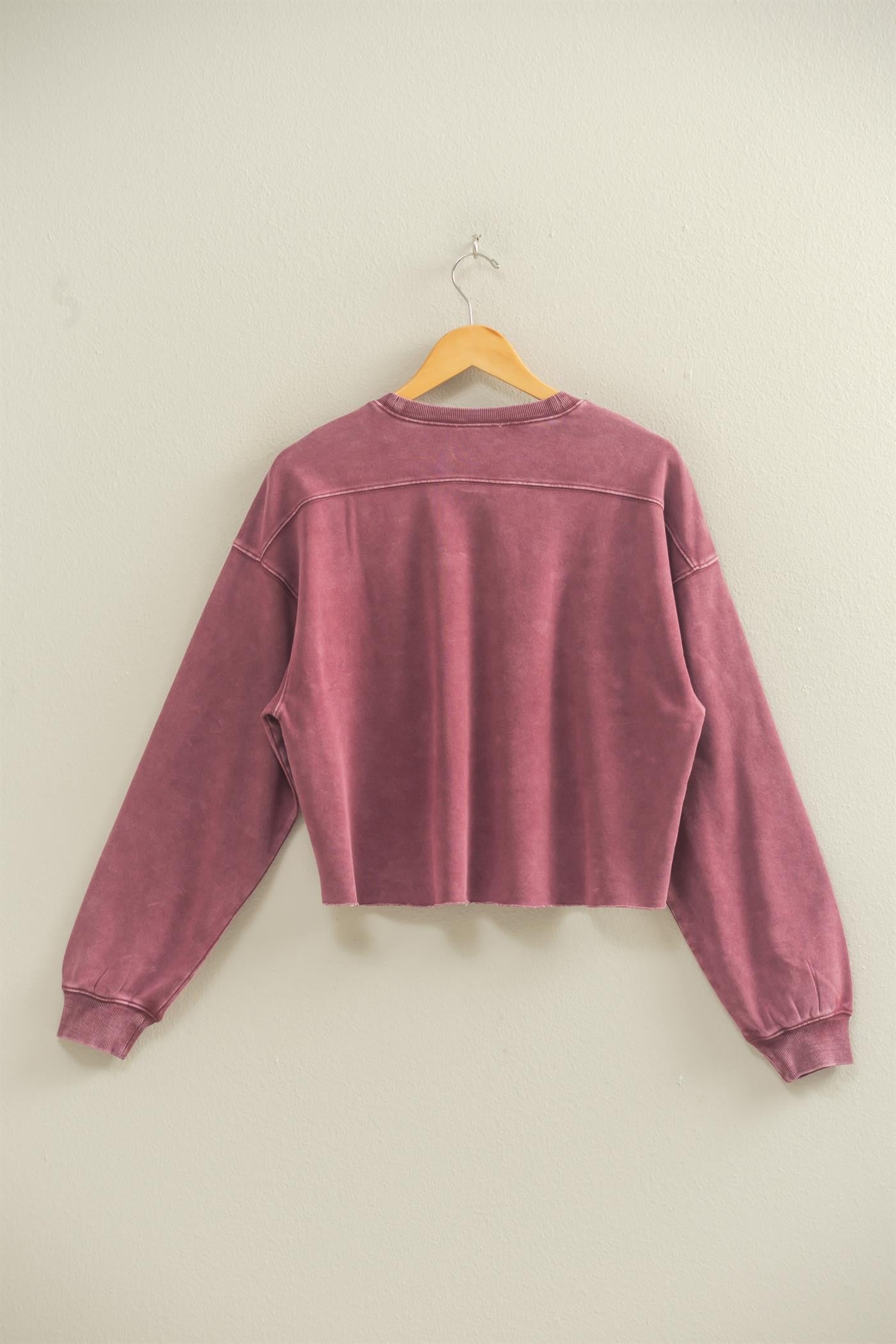 Cozy Knook Cropped Fleece - cherry