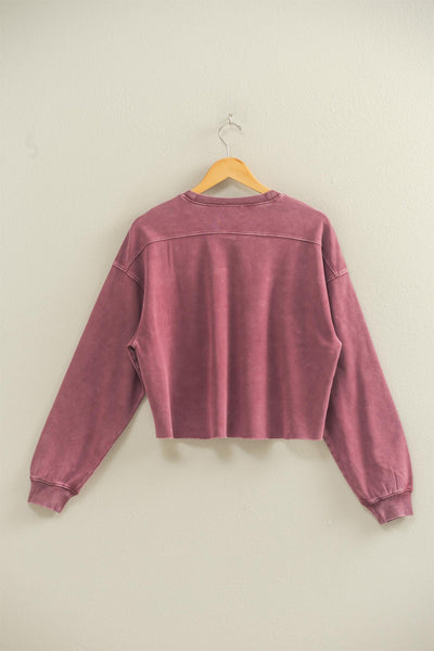 Cozy Knook Cropped Fleece - cherry