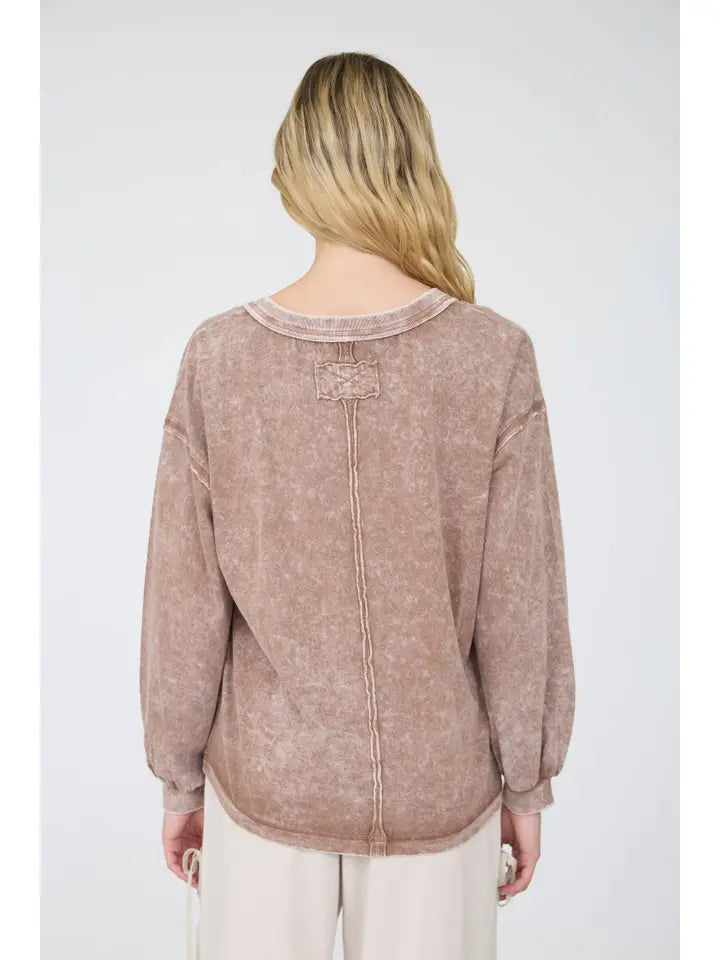 Cocoa Inverted Seam Knit Top