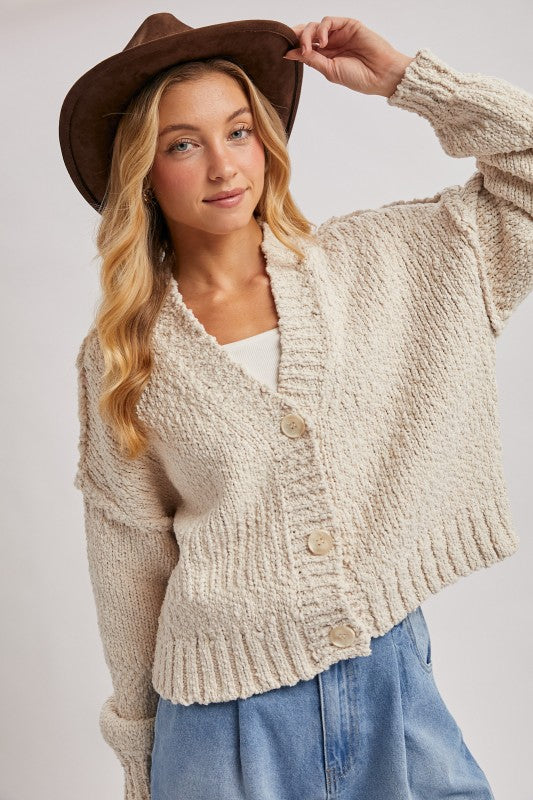 Layer Up Shell Popcorn Cardigan - Shell