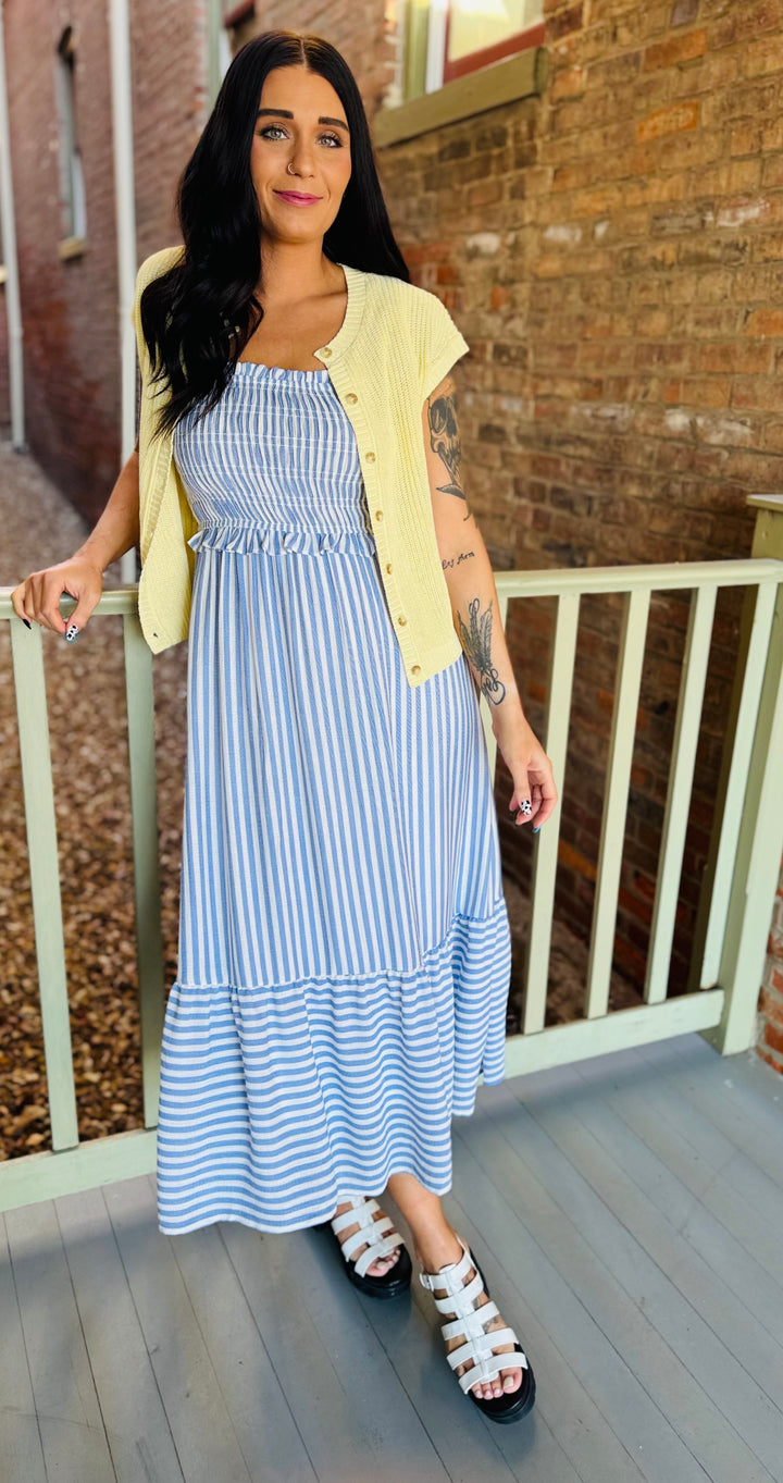 Butter Yellow Knit Cardigan Vest
