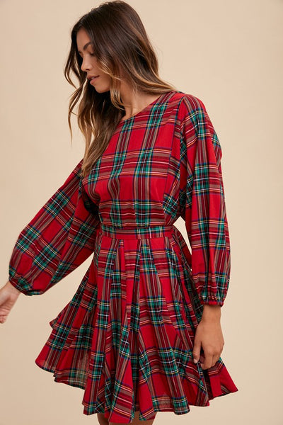 Holiday Tartan Mini Dress