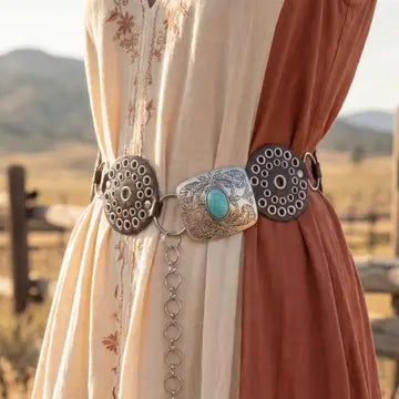 Vegan Leather Studded Disc Belt (2 Colors)
