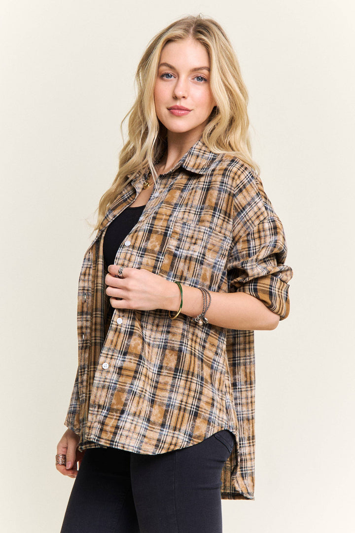 Burnout Washed Plaid Flannel