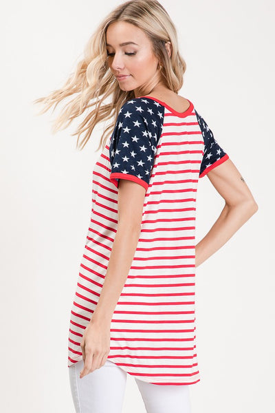 Patriotic Spirit Stripe & Star Top