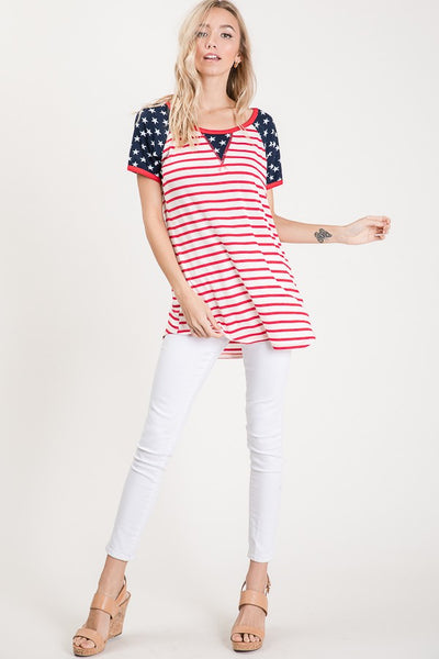 Patriotic Spirit Stripe & Star Top