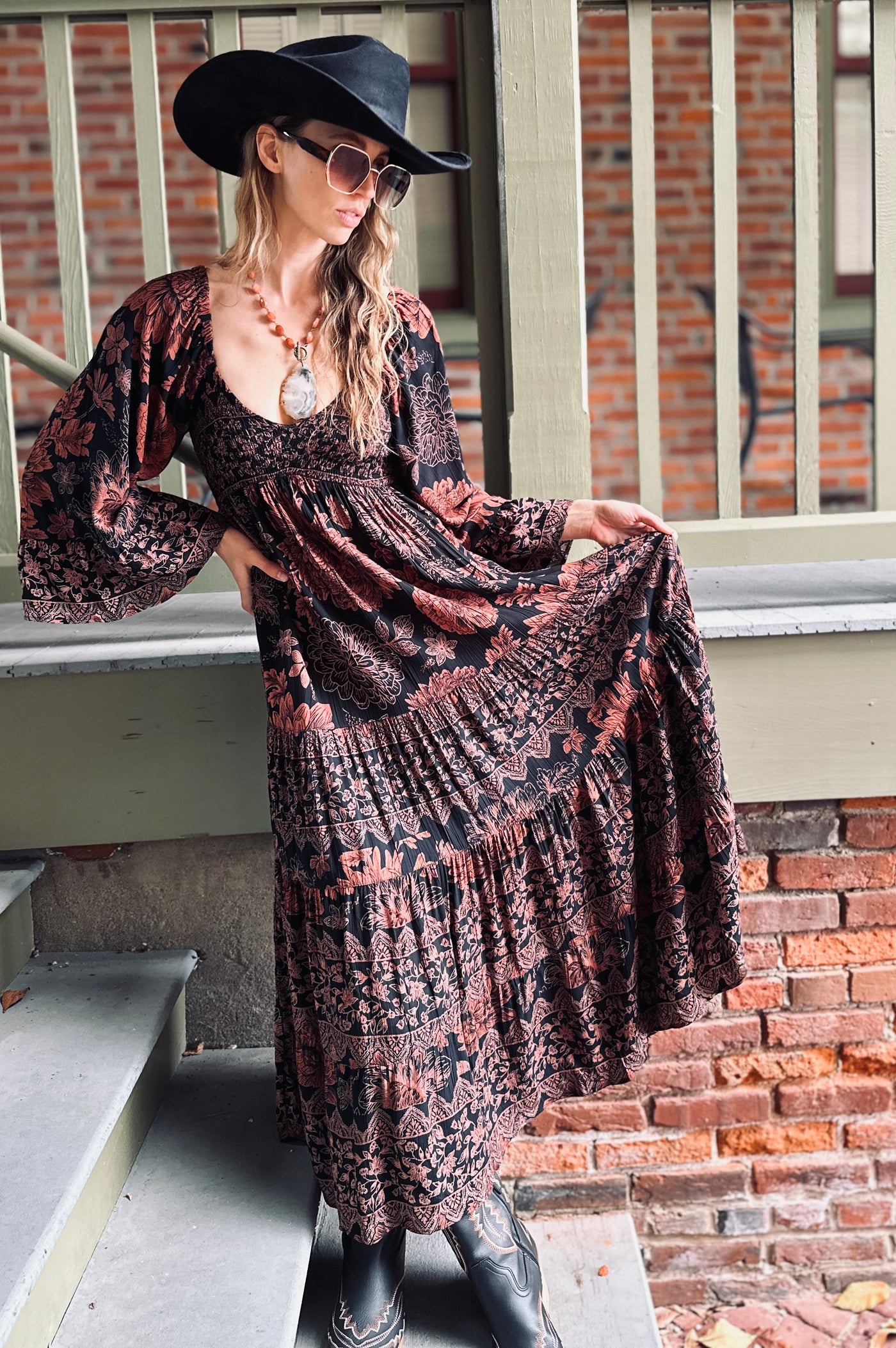 Whiskey Rose Maxi Dress