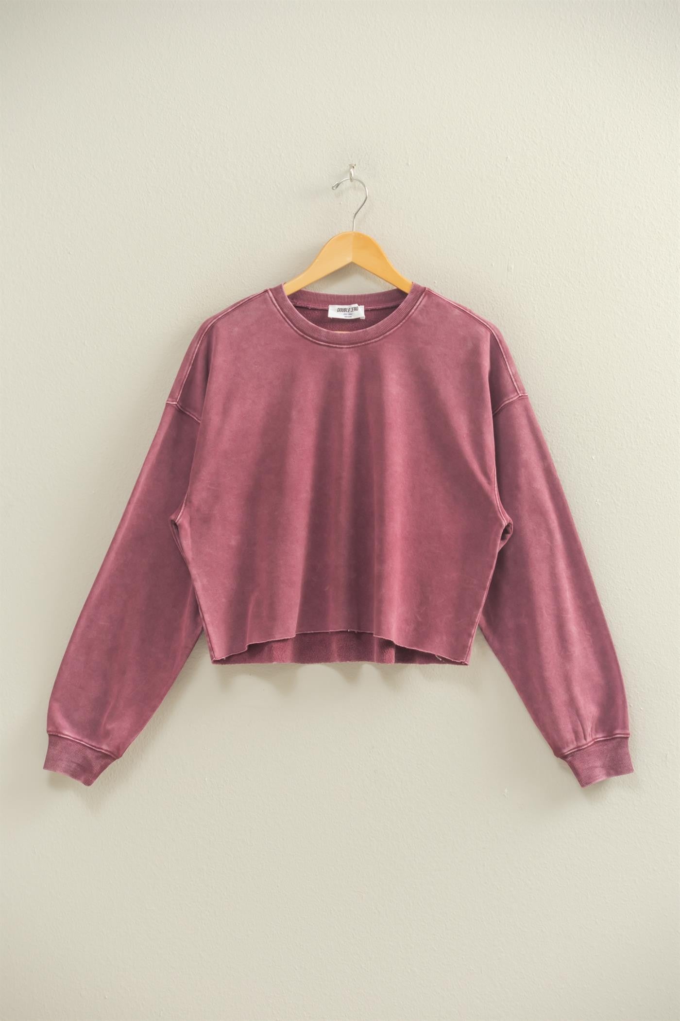 Cozy Knook Cropped Fleece - cherry