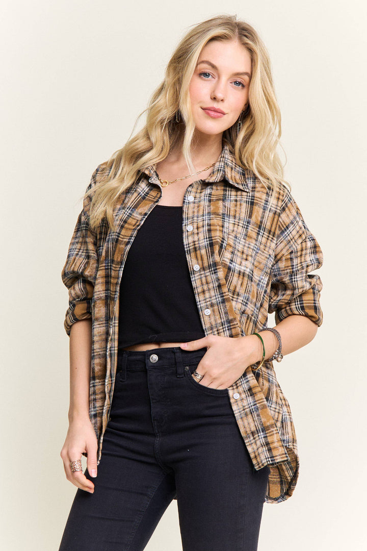 Burnout Washed Plaid Flannel