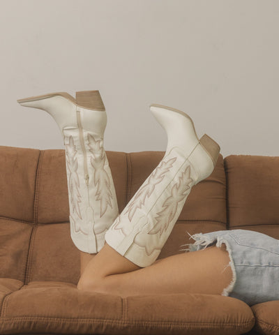 Ainsley Cowboy Boot - White