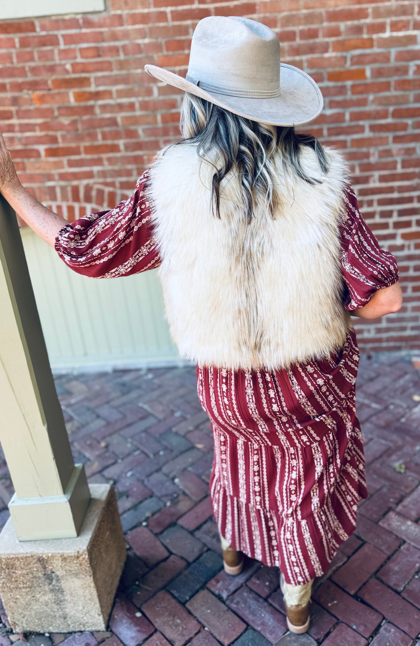 Faux Fur Layered Vest