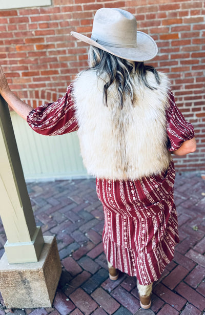 Faux Fur Layered Vest
