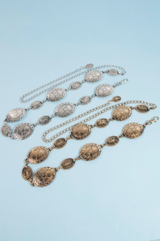 Ornate Silver Concho Belt