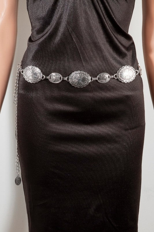 Ornate Silver Concho Belt