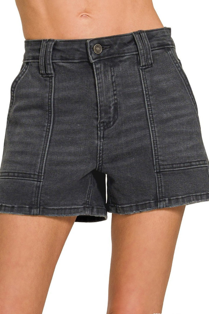 Ash Black Utility Pocket Shorts