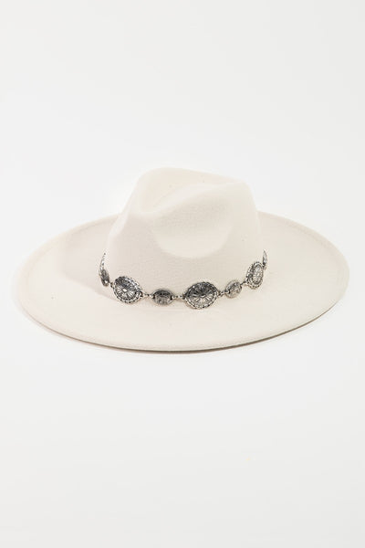 Concho Chain Faux Suede Hat (3 Colors)