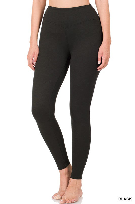 Black Brushed Microfiber Leggings