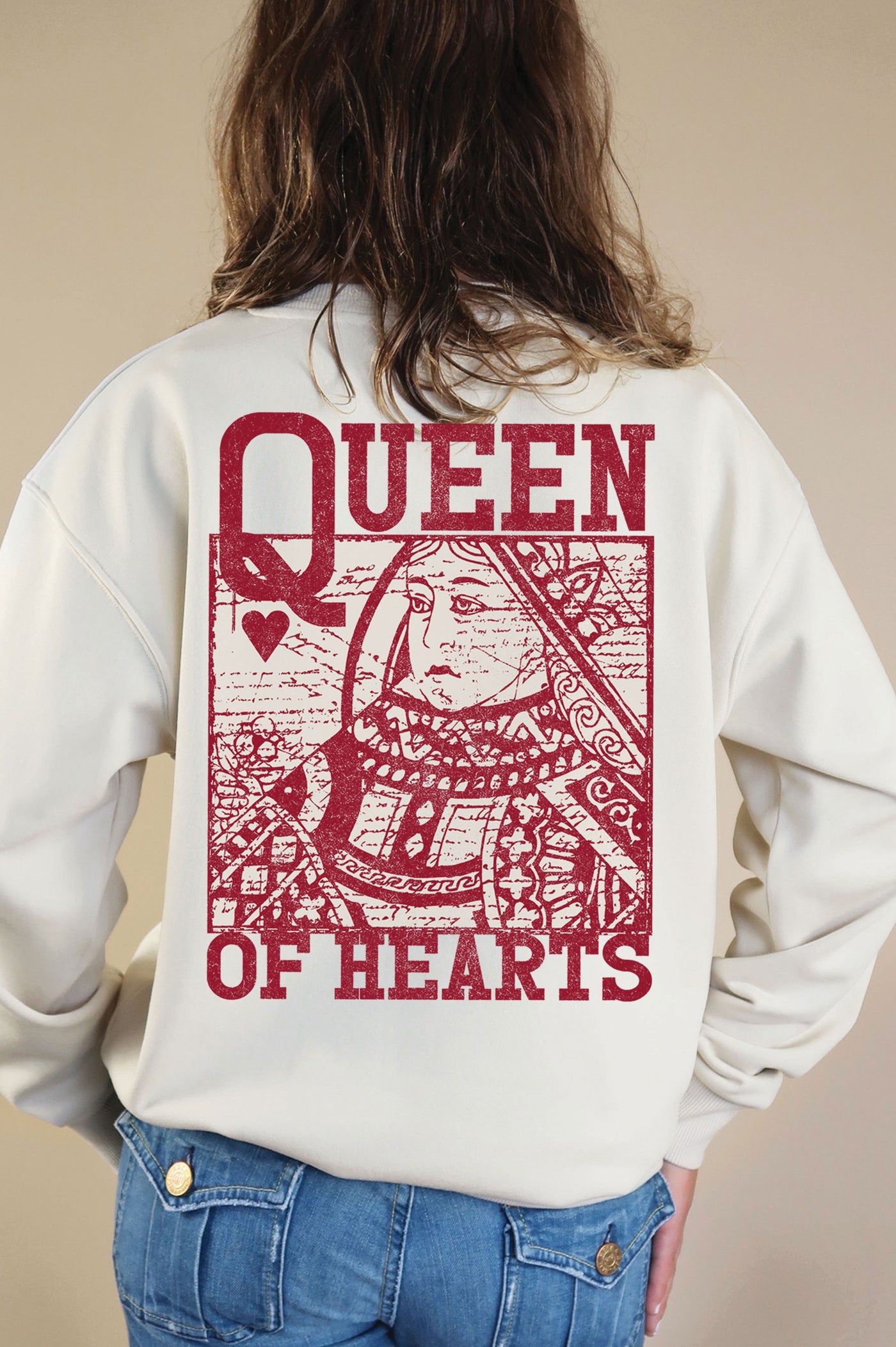 Queen Of Hearts Fleece Sweatshirt