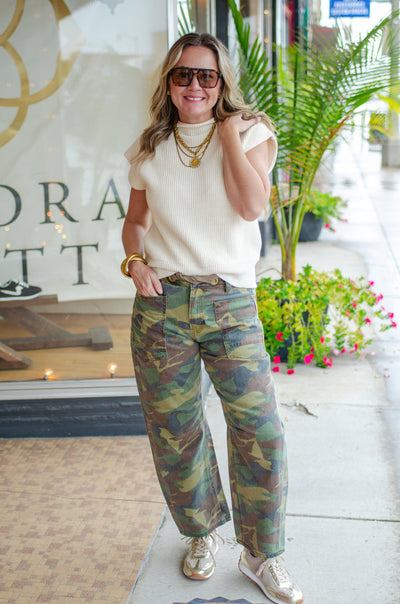 Camo Rebel Barrel Jeans by Risen