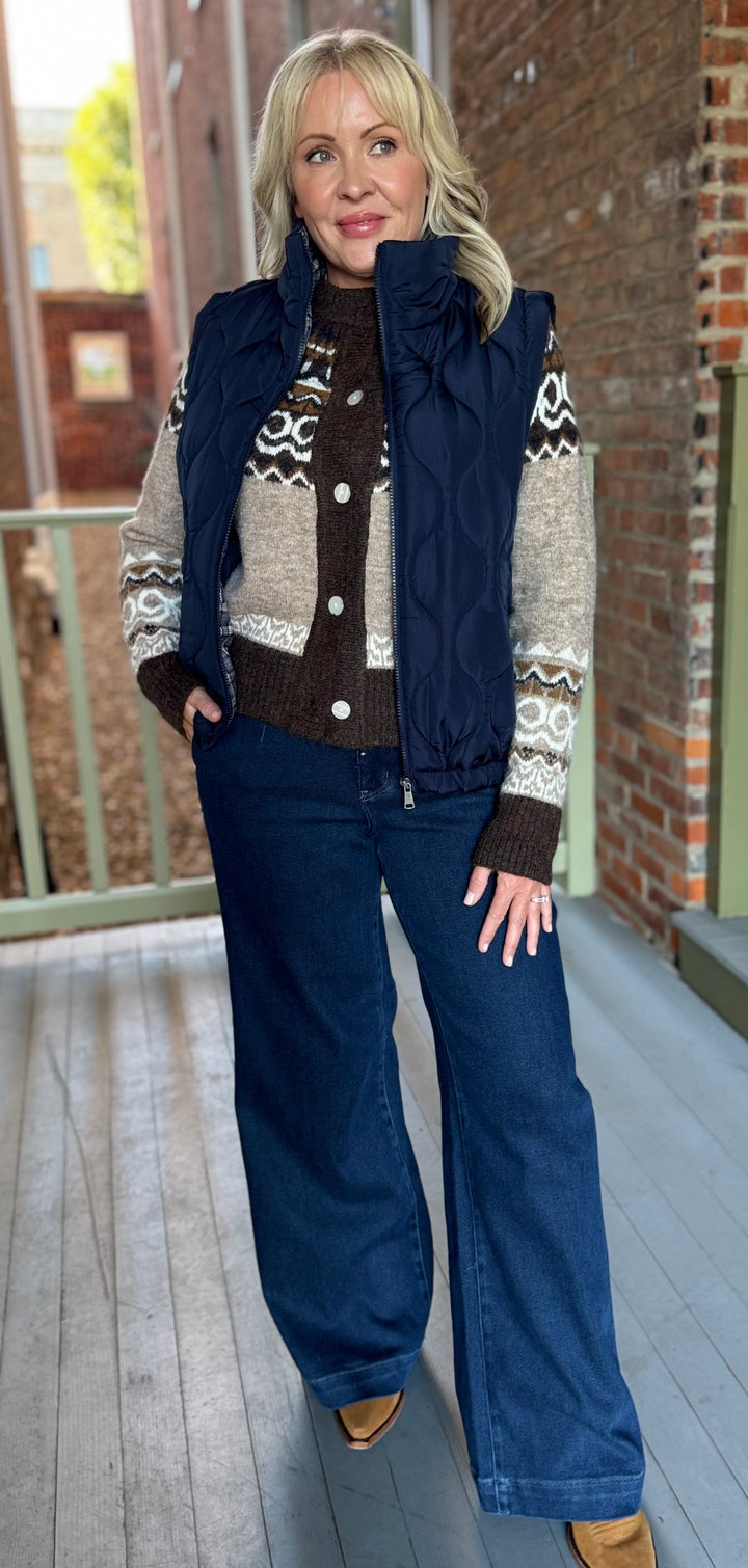 Deep Navy Quilted Vest
