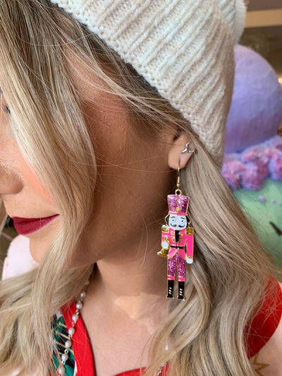 Gold Nutcracker Dangle Earrings