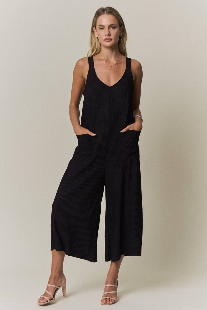 Wide Leg Crinkle Jumpsuit