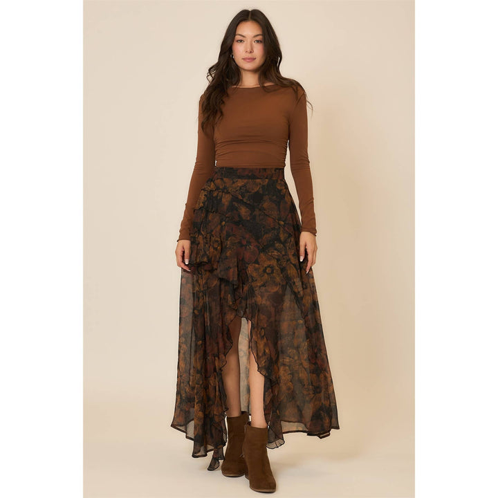 Reversed Seam Surplice Skirt