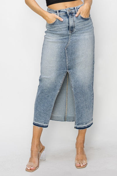 High Rise Open Maxi Skirt