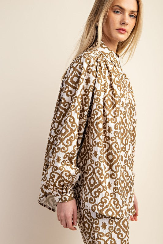 Over Sized Button Down Set