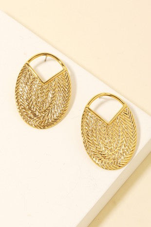 Textured Oval Post Earrings