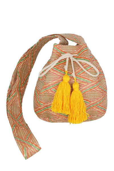 Striped Tassel Bucket Bag (2 Colors)