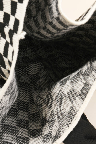 Black N White Checkered Tote Bag