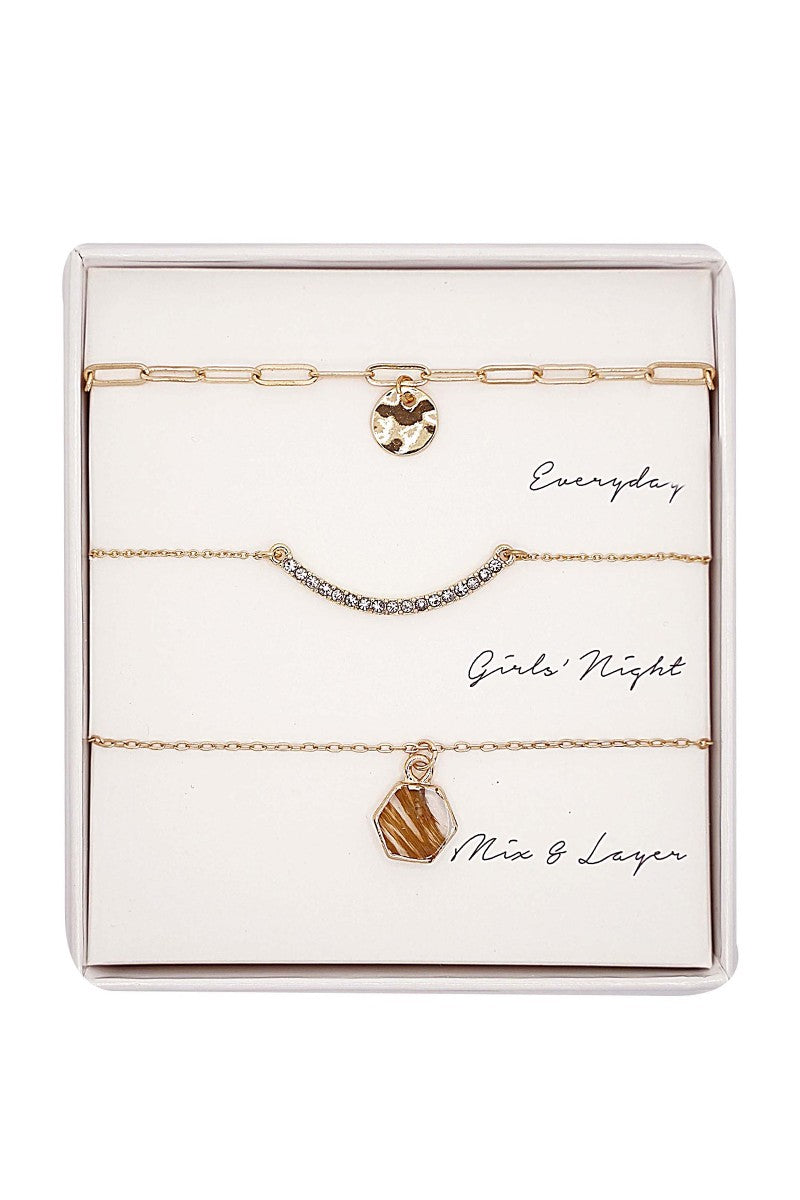 3PC Layering Necklace Gift Box Set