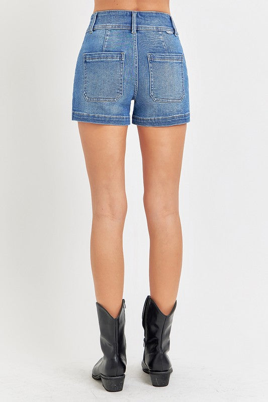 Amelia High Rise Patch Pocket Shorts