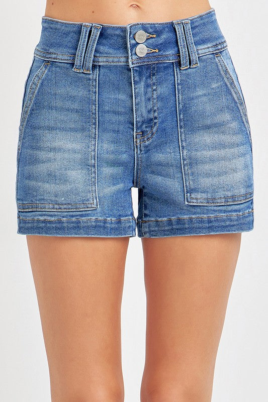 Amelia High Rise Patch Pocket Shorts