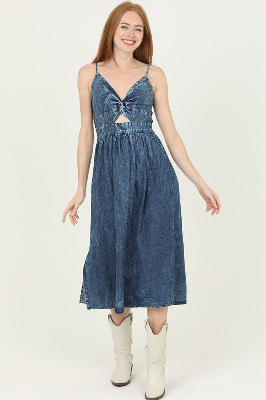 Denim Dusk Midi Dress