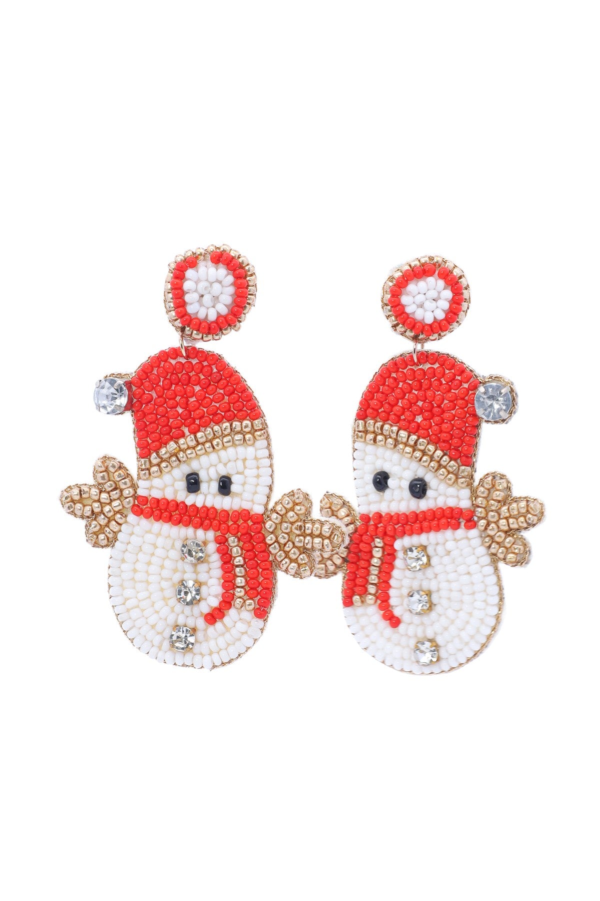 Christmas Beaded Snowman Earring