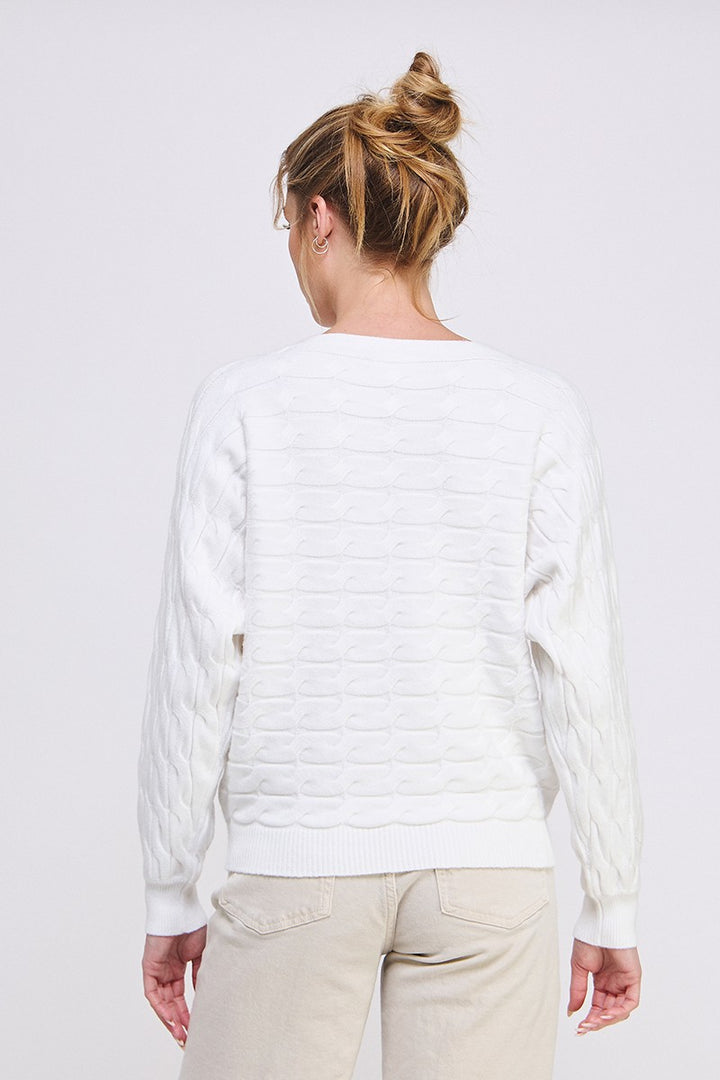 Dolman Fine Gauge Knit Sweater - Off White