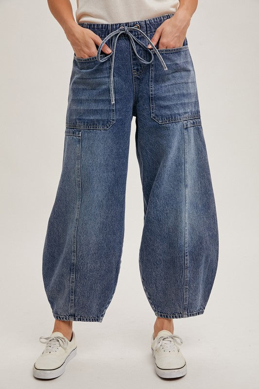 Denim Draw Sting Barrel Jeans