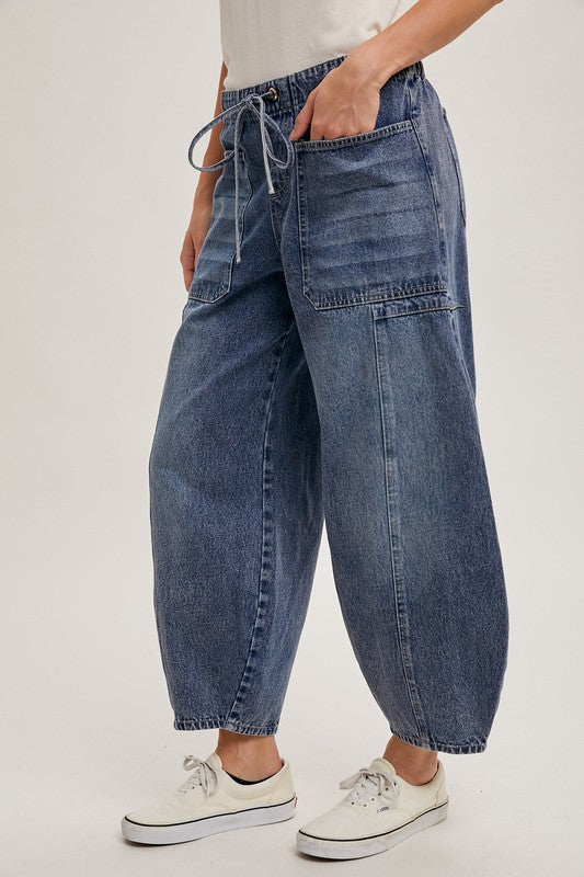 Denim Draw Sting Barrel Jeans