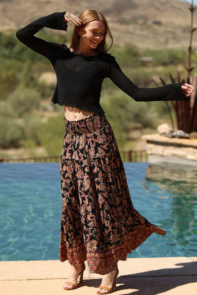 Autumn Orchid Maxi Skirt