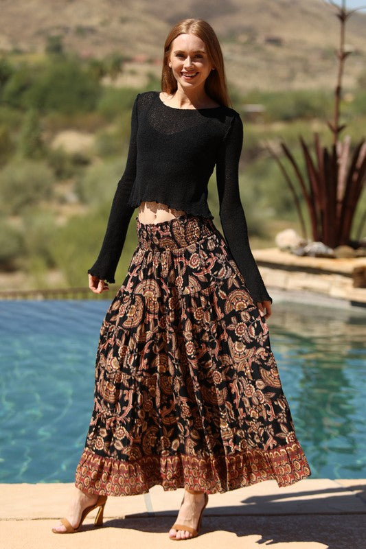 Autumn Orchid Maxi Skirt
