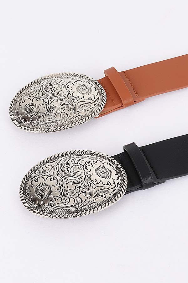 Flower Buckle Belt (2 colors)