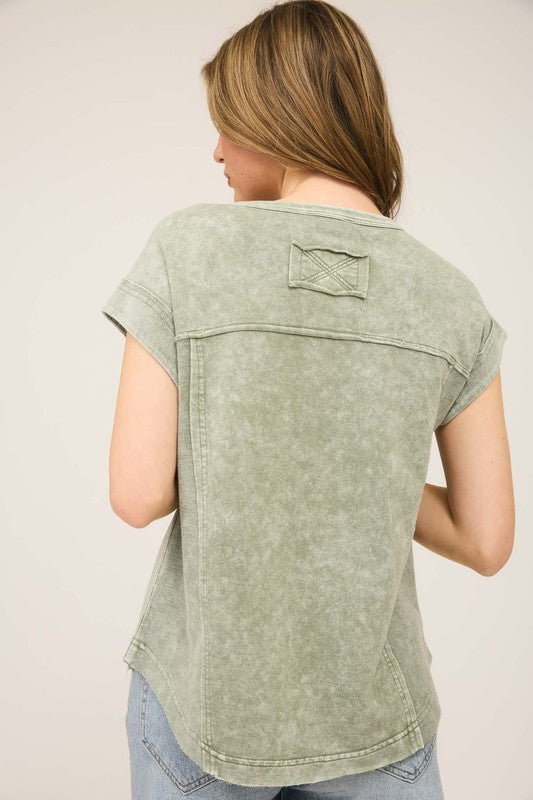 Summer Exposed Seam Henley